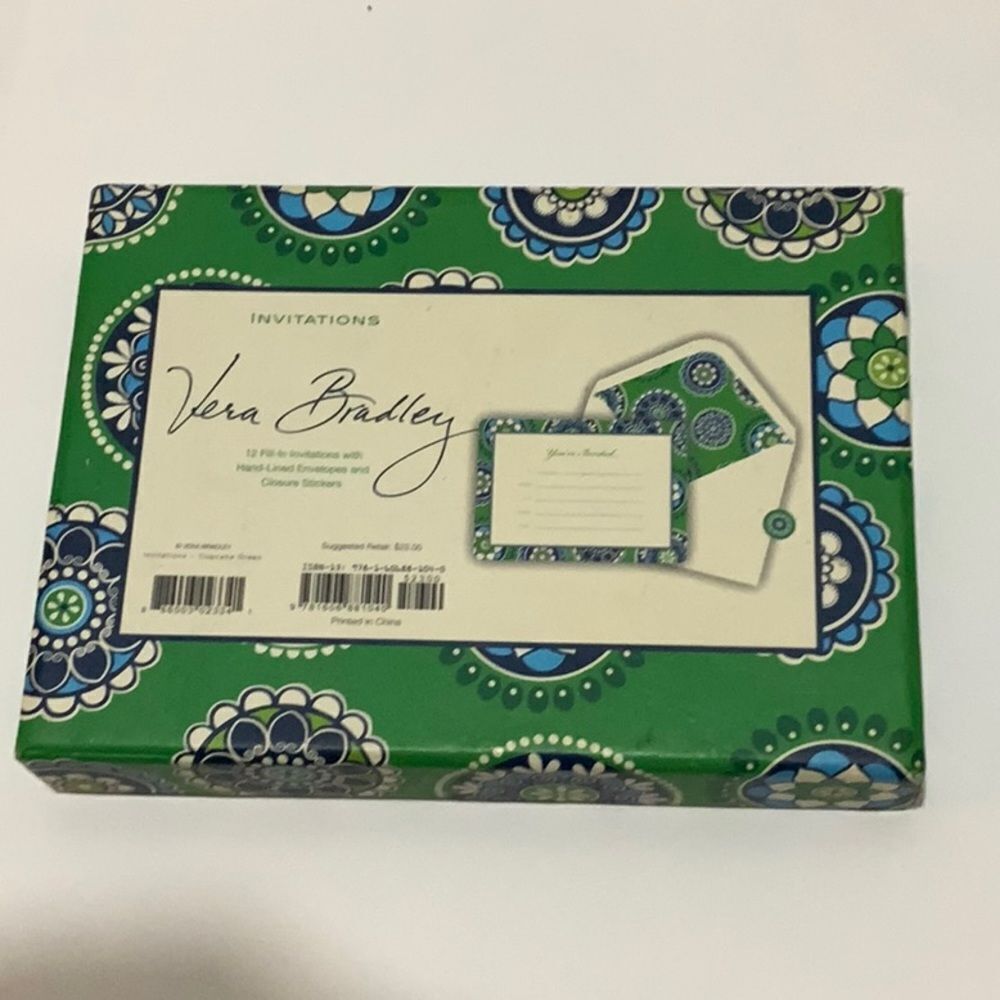 Vera Bradley Boxed Invitation Set, green only 8 inside